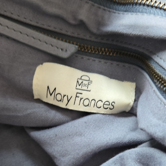 Mary Frances Leather Bkue Hobo Bag Roped Handles Feminine Spring - Picture 7 of 12